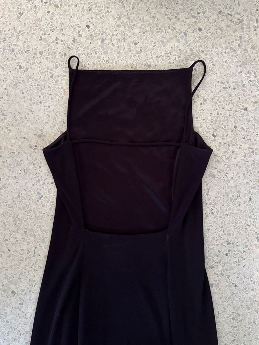 Laundry By Shelli Segal Purple/Black Beaded Spaghetti-Strap Maxi Dress Open Back - Picture 4 of 5